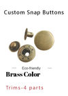 Fashionable Round Brass Buttons , Strong Rigidity Custom Snap Buttons