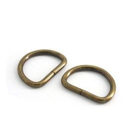 20mm Open Barrel Plating Metal D Ring , Antique Brass D Rings For Lady Handbags