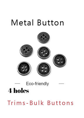 Custom 4 Holes Metal Clothing Buttons Antique Brass Color Bulk Fashion Apparel
